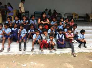 The kids reflecting on visiting a blind school