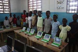 Children benefiting from Laptops & English lessons
