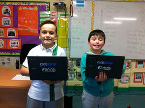 Nathan & Evan with their CodeStarter Laptops