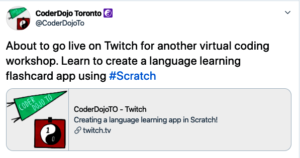 Virtual club session being advertised on social