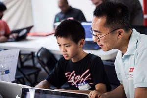 Parents help out at CoderDojo NYC