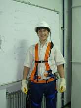 Student learning to use safety elements