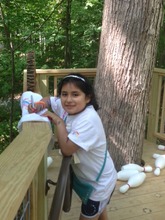 Camper enjoys the New Treehouse