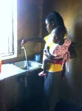 The kitchen in the children home, water on the tap