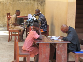 Data collectors practice session in Conakry.