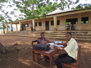 A student is interviewed by an STS data collector.