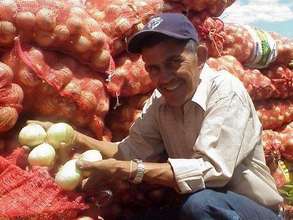 Farmer poses with his product