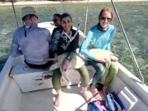 Heading back to shore to collect measurements