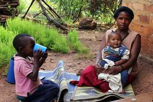 Child eating Ekitobeero in Uganda