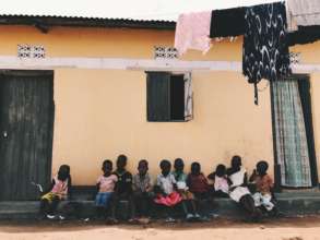 Kids gathered at our outreach in Luweero
