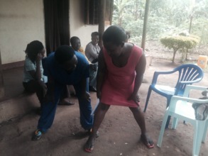 The midwives practising their lunges.