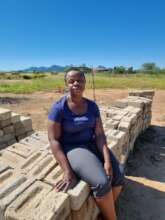 Annah and her brick collection!