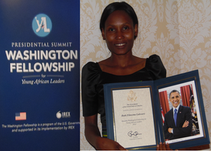 Ruth with YALI Certificate