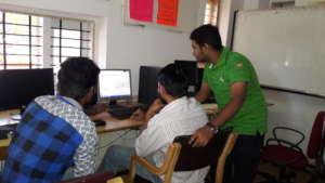 Students using Computer facilities at Library