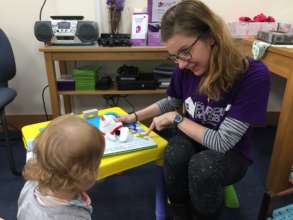 A child attending Purple House Cancer Support