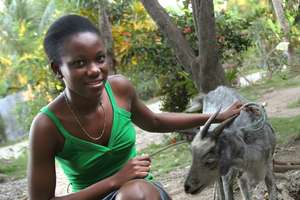 Dieunika and her goat
