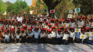 Students celebrate a day of road safety lessons
