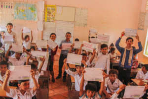 Students in Cambodia spread the #SlowDown message.