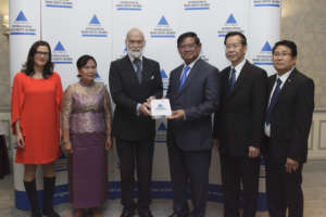 Prince Michael awards Cambodia's government.