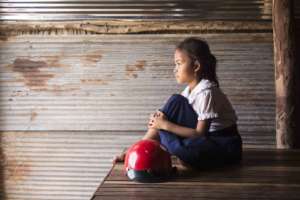 Chantheavin's helmet protected her during a crash.