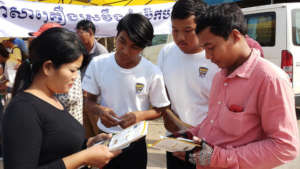 Road users receive education before Khmer New year