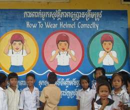 Road safety mural shows how to wear a helmet