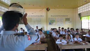 Police teach students the importance of helmets