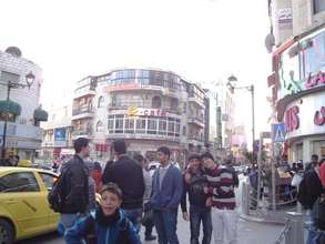 The group in the streets of Ramalla