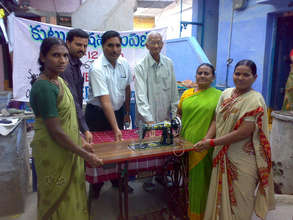 trained women getting sewing machines