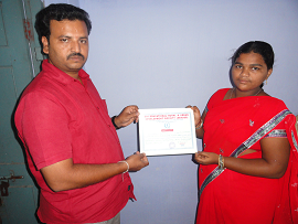 tailoring training certificate to poor woman