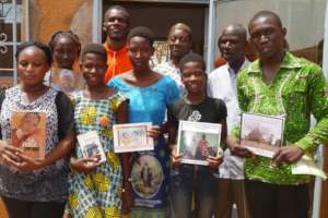 Participants in story writing workshop April 2018