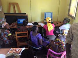 Young female authors learn to use computers