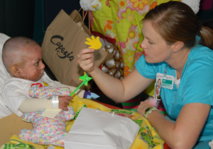 Galveston patient engaging with others.