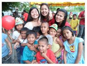 Happy Children with Happy Volunteers