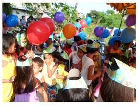 Happy Children with Balloons