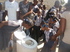 Checking out a SOIL toilet at an educational event
