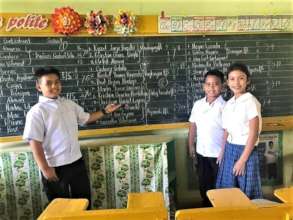Students showing pride in their classroom