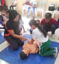 CPR is taught to elementary school students