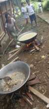 volunteers cooking for survivors