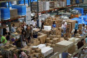 Direct Relief typhoon med donation packed for AAI