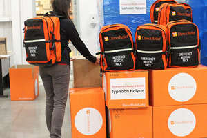 Med packs for typhoon packed by Direct Rielief