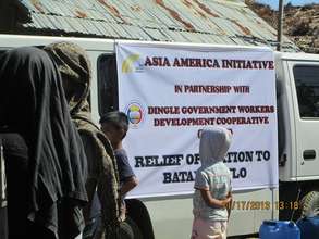 Tarp announcing AAI relief mission in Batad