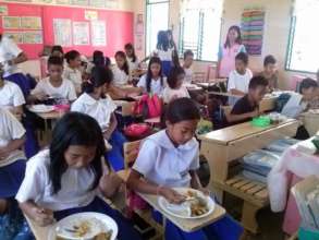 Eating in Class at Angub Elementary