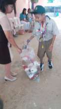 Boy Scouts clean yard at Maindang Elementary