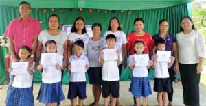 Parents and students at award ceremony