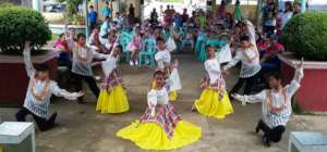 Folk dancers of Cuartero Central Elementary School