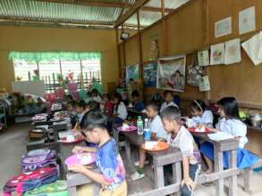 During storms children eat AAI meals in class