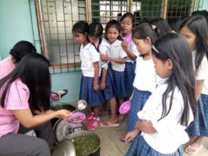 Lunch is served at Maindang Elementary School