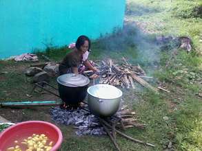 Moms cooking lunch at Bulak Elementary