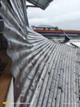A school roof that crumbled during the earthquake